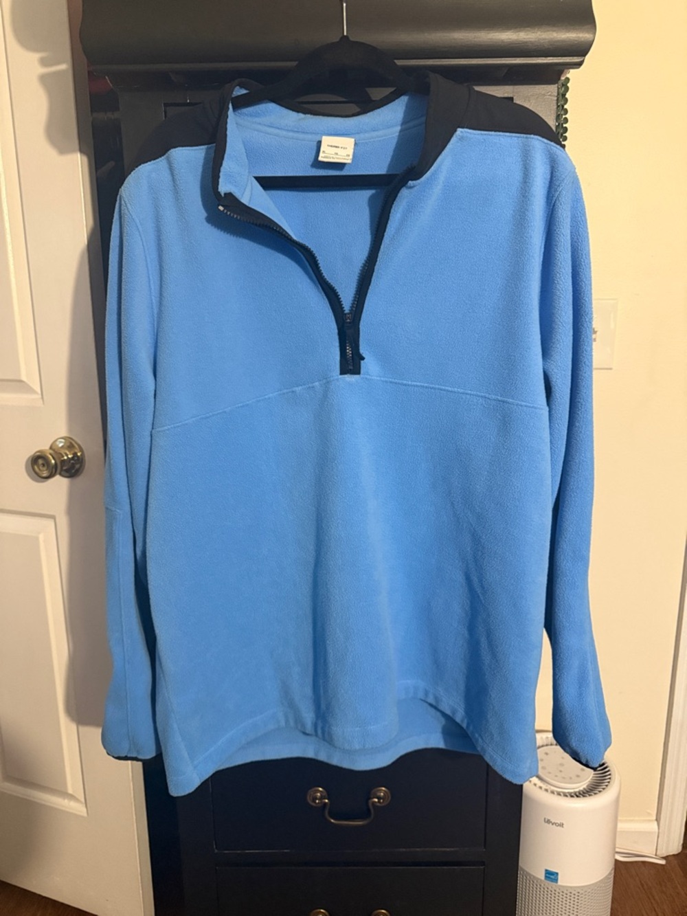 Light Blue Nike Half-Zip Fleece Pullover with Black Trim